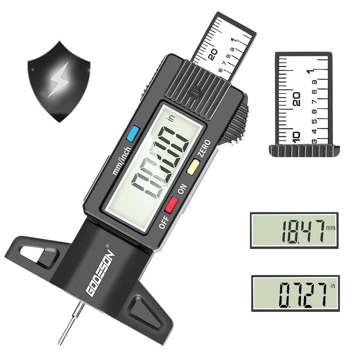 GODESON Digital Tire Tread Depth Gauge