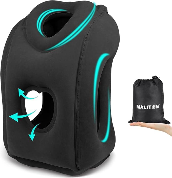 Maliton Inflatable Travel Pillow for Long Flights