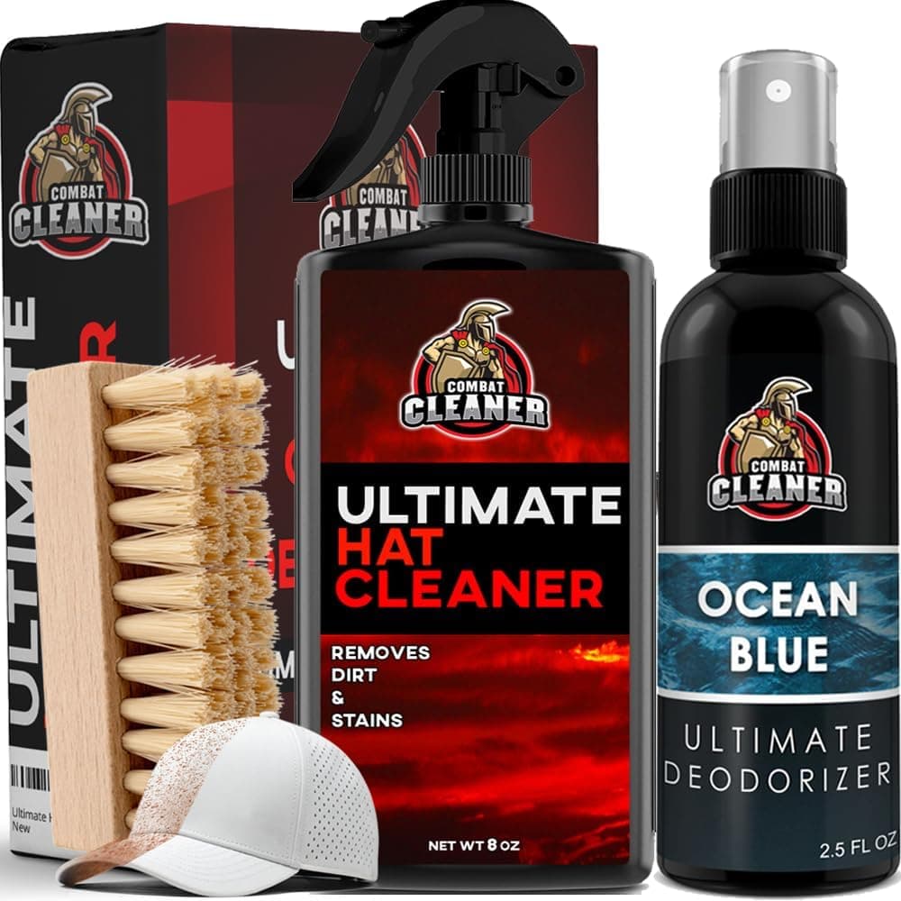 Combat Cleaner Ultimate Hat Cleaner Kit (Cleaner, Deodorizer & Brush)