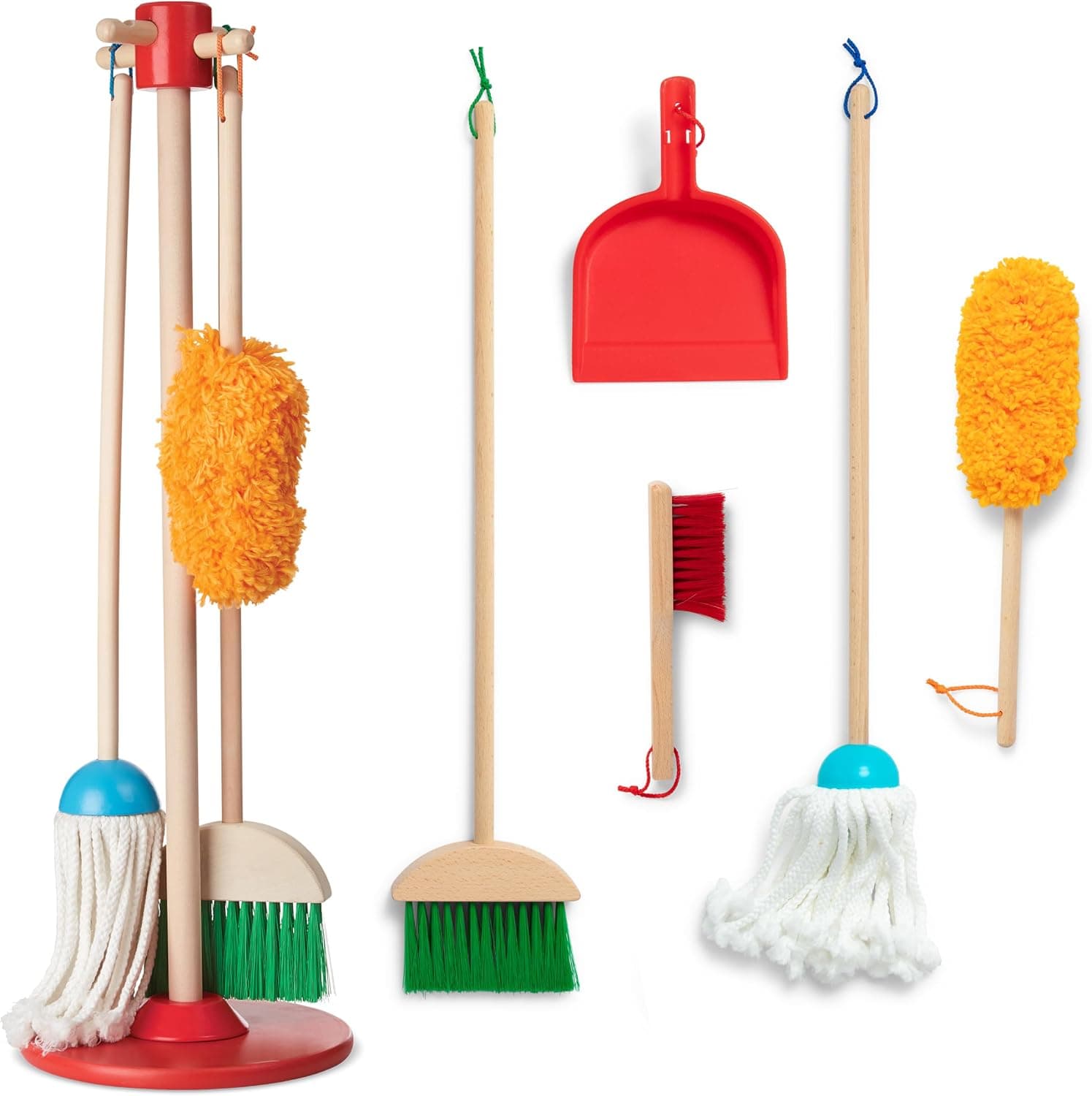 Melissa & Doug Dust Sweep Mop 6-Piece Wooden Cleaning Set