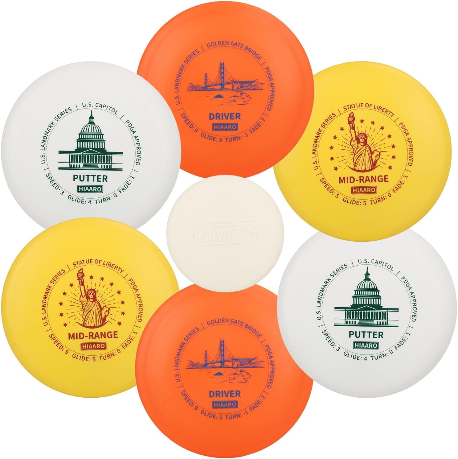 Disc Golf Starter Set — U.S. Landmark Series (150 Class, 145–150 g) PDGA Approved