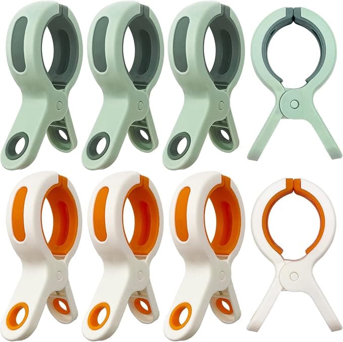 Sylroal 8-Pack Beach Towel Clips – White & Green