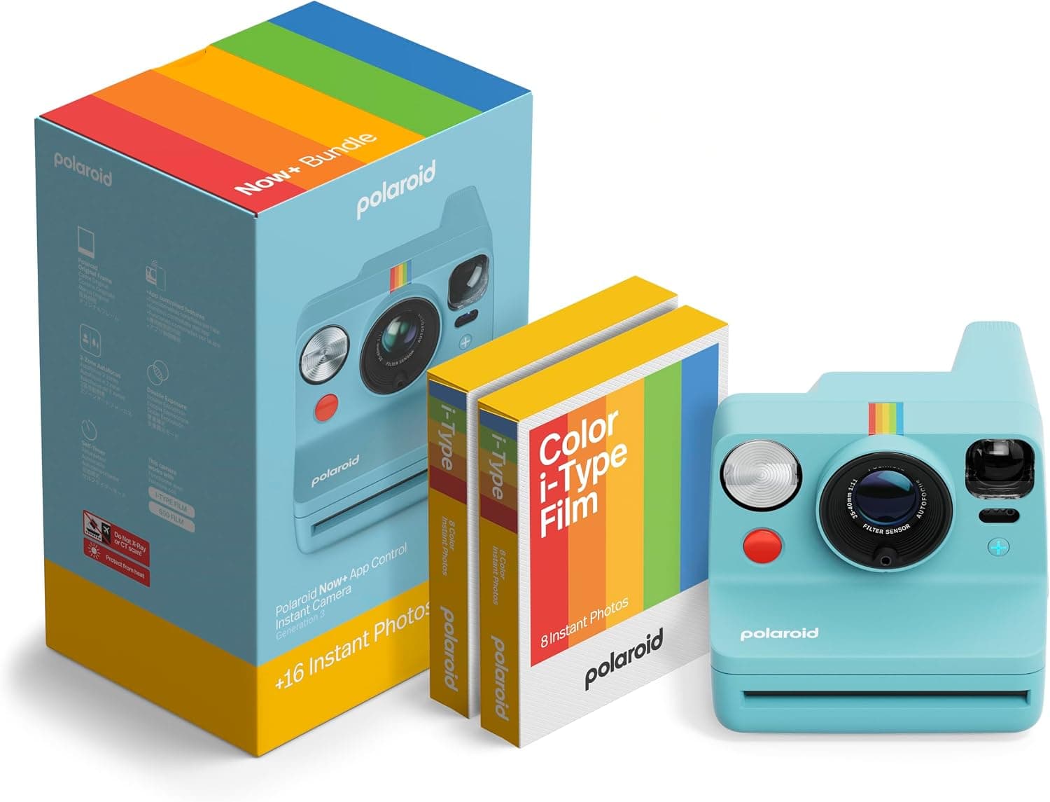 Polaroid Now+ 3rd Generation I-Type Instant Camera — Artic Blue with Film