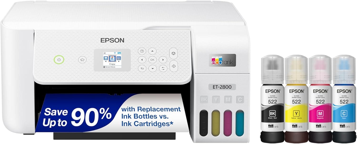 Epson EcoTank Wireless Color All-in-One Supertank Printer with Scan and Copy