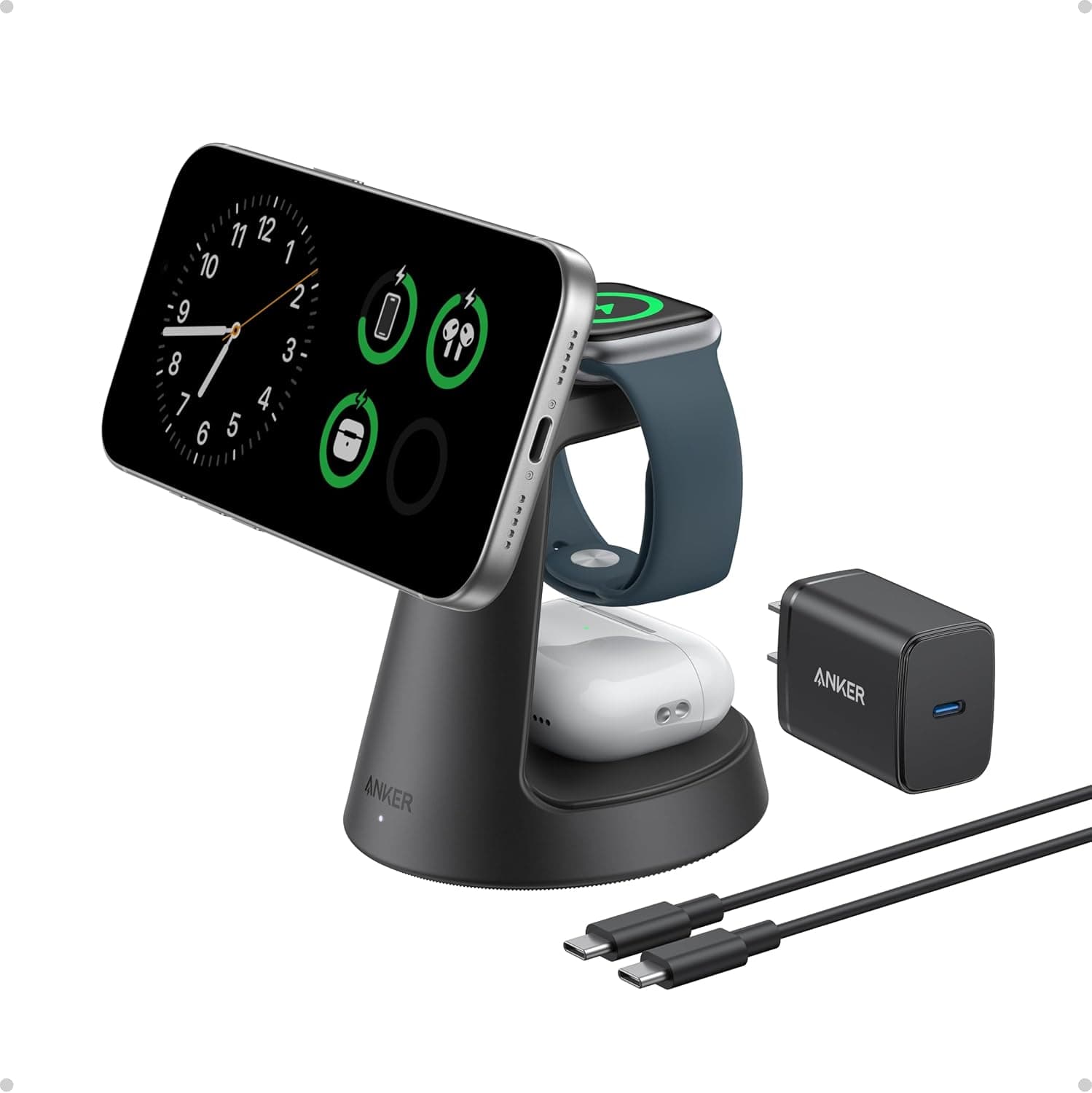 Anker MagGo 3-in-1 Qi2 Magnetic Wireless Charging Station