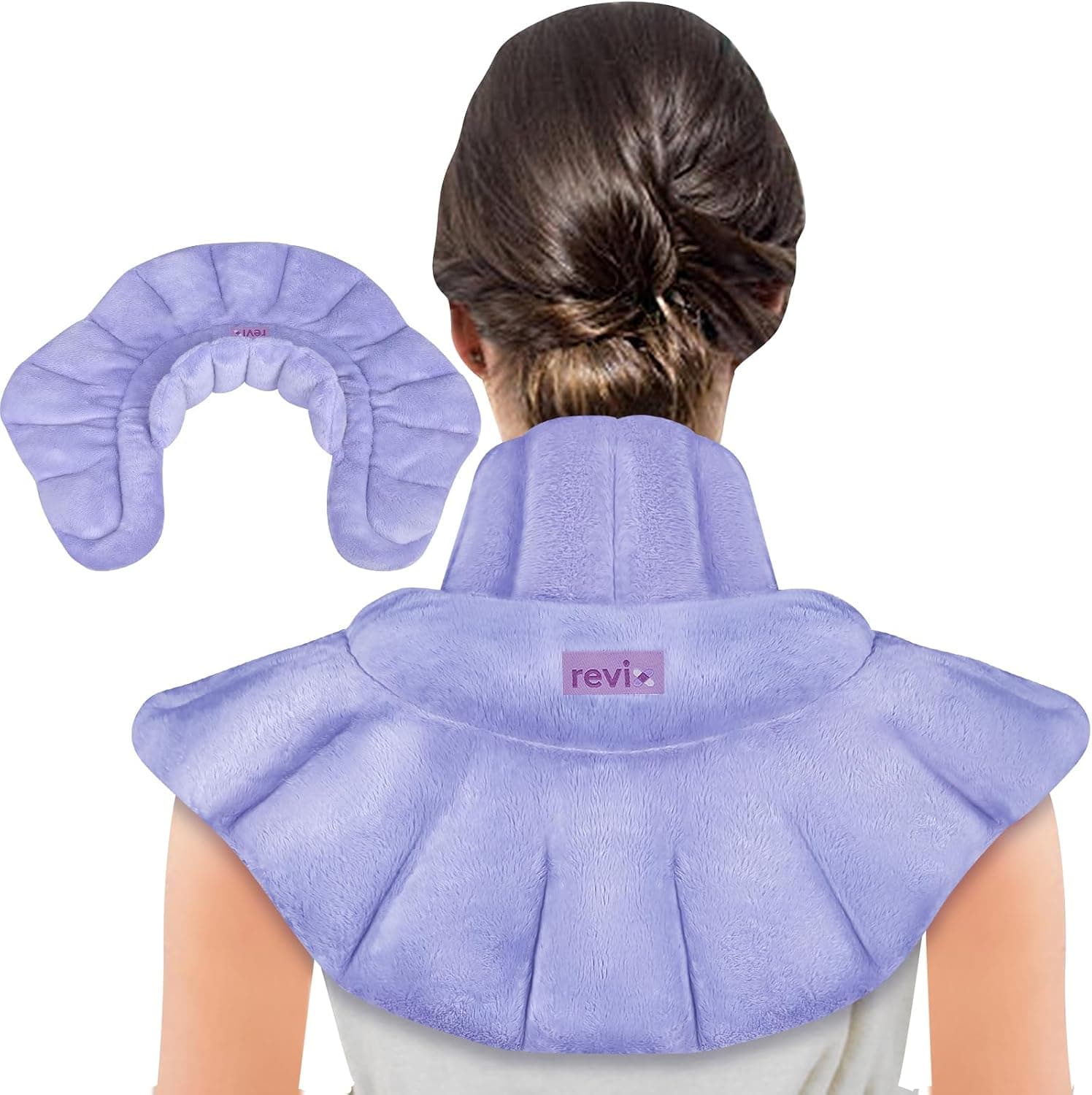 REVIX Microwavable Neck & Shoulder Heating Pad (Moist Heat, Weighted, Scented)