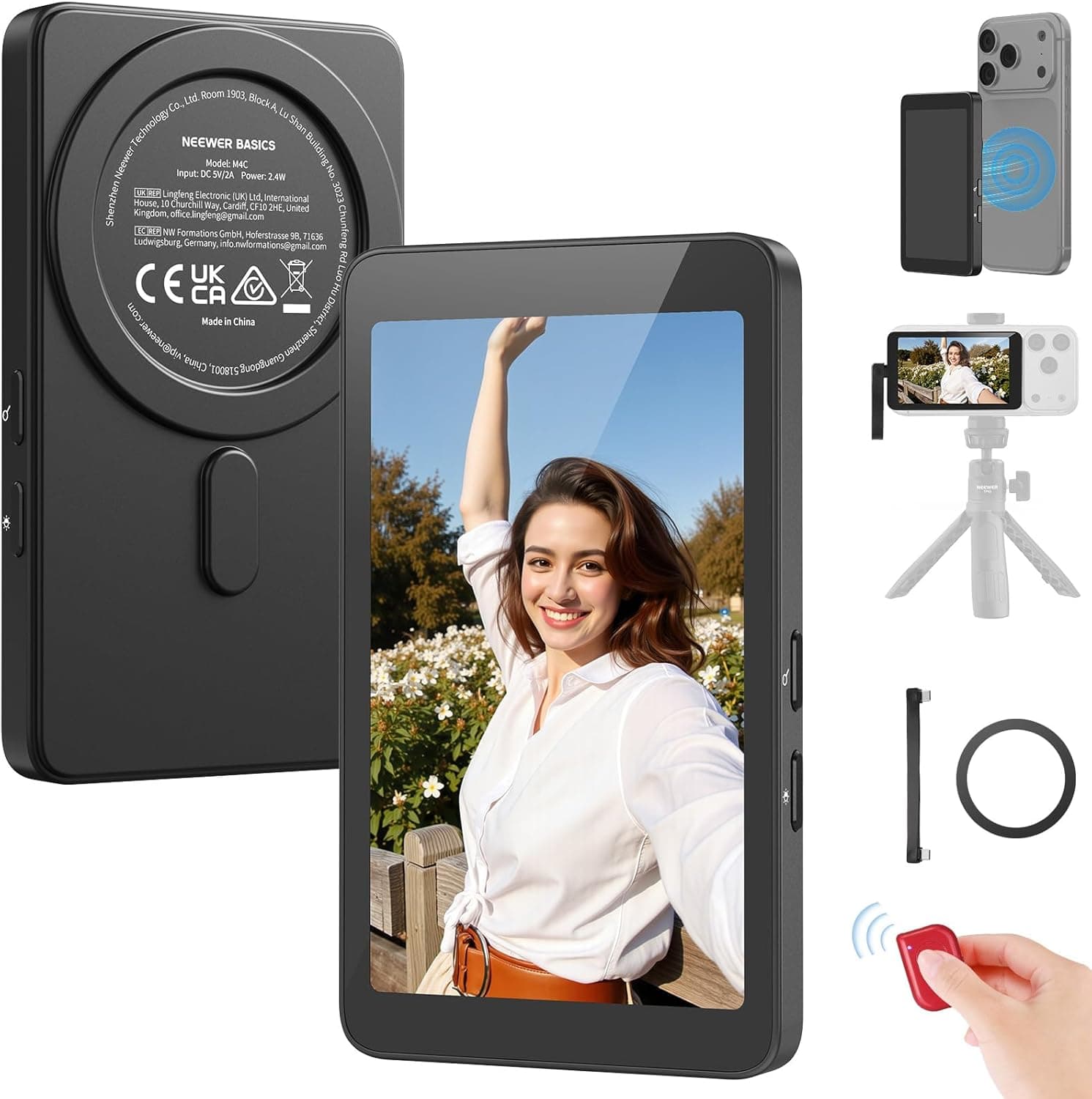 NEEWER Basics 4‑inch Magnetic Vlog Selfie Monitor