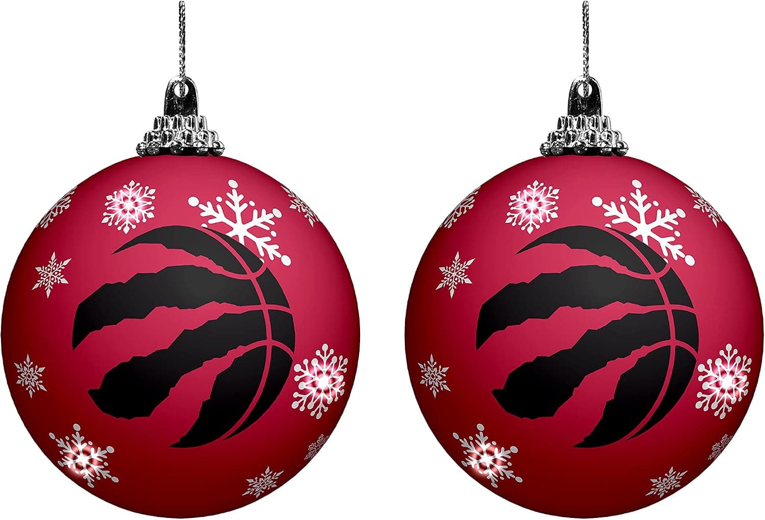 The Sports Vault by Inglasco Toronto Raptors Light-Up Shatterproof Ornaments (2-Pack)