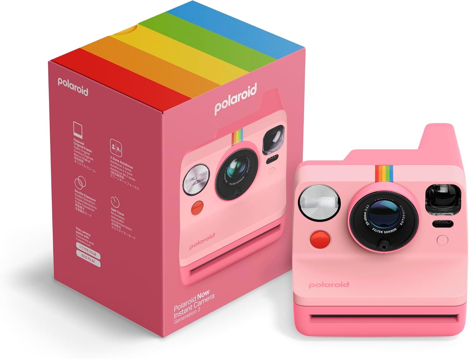 Polaroid Now 3rd Generation I-Type Instant Camera — Pink (Camera Only)