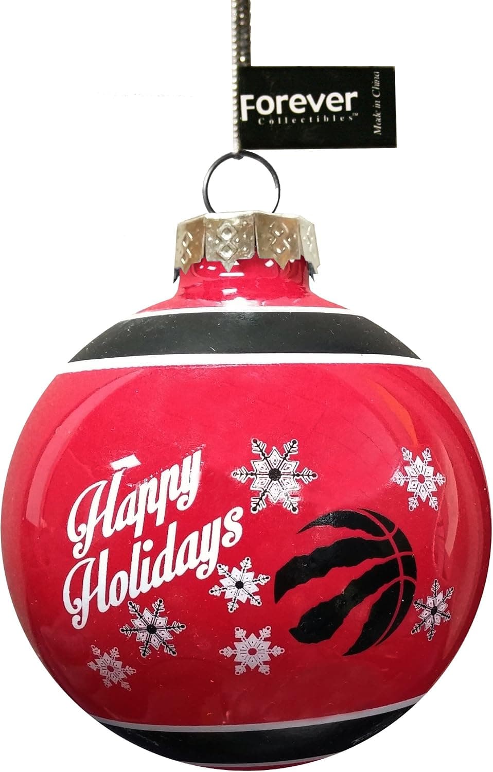 Toronto Raptors Printed Glass Ball Ornament