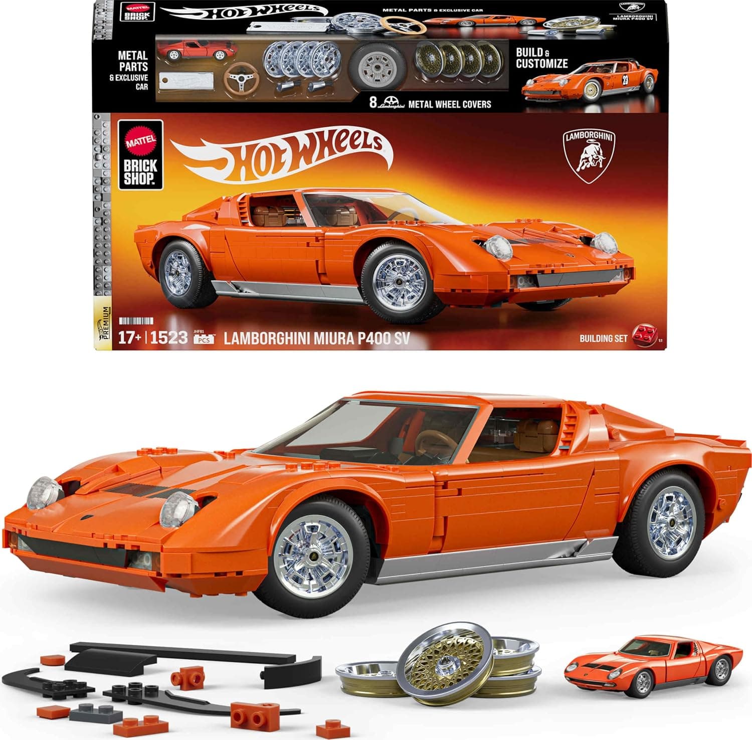 Mattel Brick Shop Hot Wheels Lamborghini Miura P400 SV Building Kit