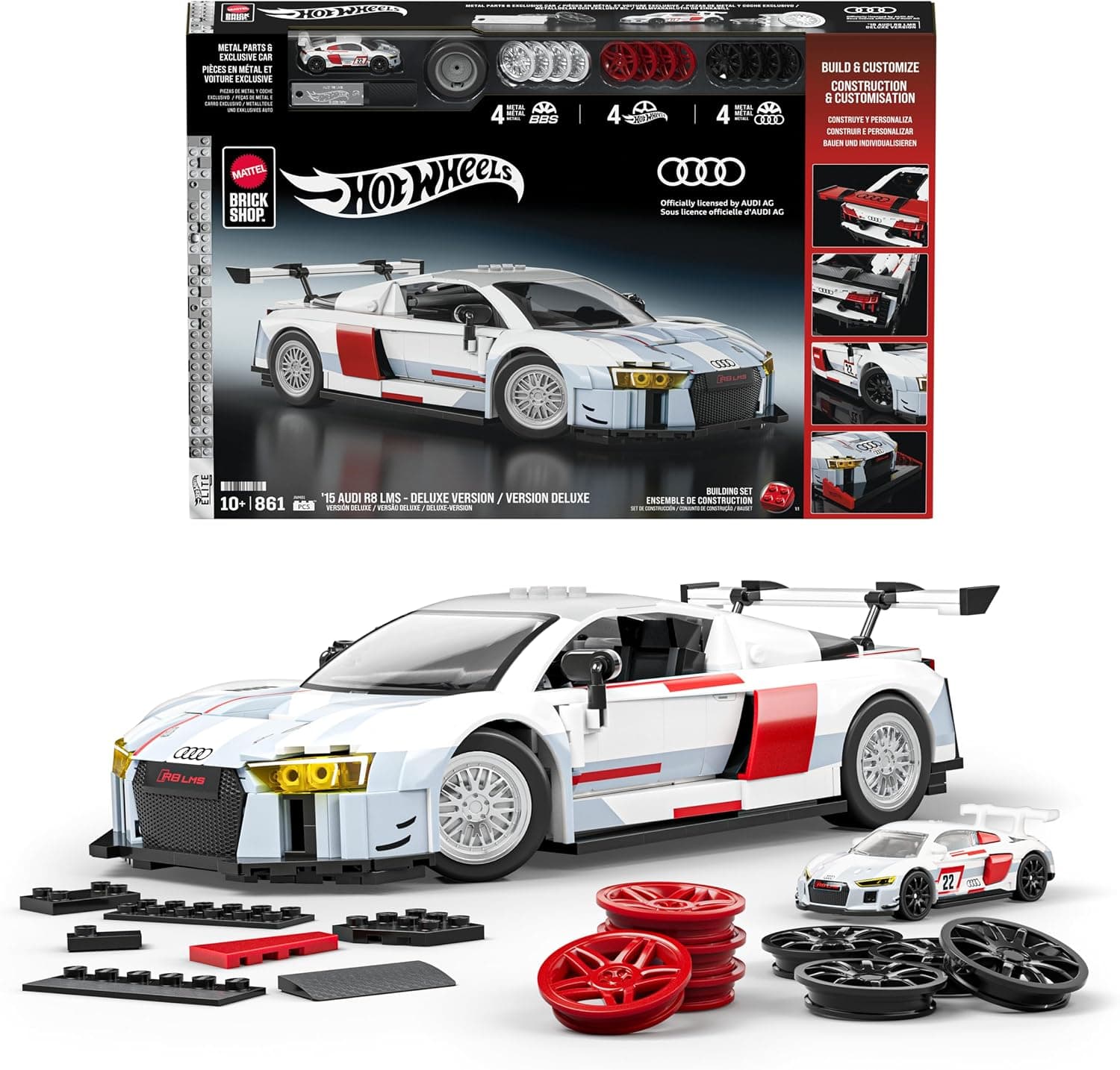 Mattel Brick Shop Hot Wheels '15 Audi R8 LMS Deluxe Building Set