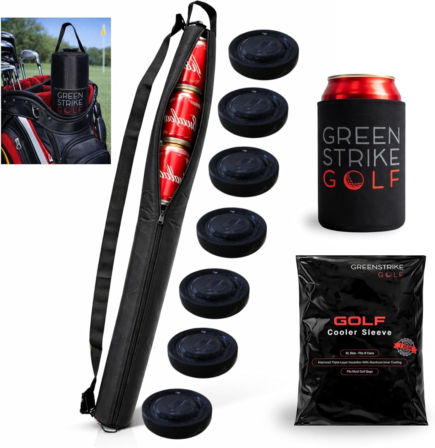 WOLVIO Golf Beer Sleeve – 9 Can Cooler
