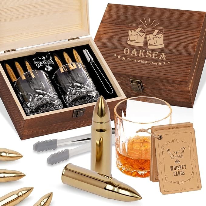 Stainless Steel Whiskey Glasses and Whiskey Stones Set