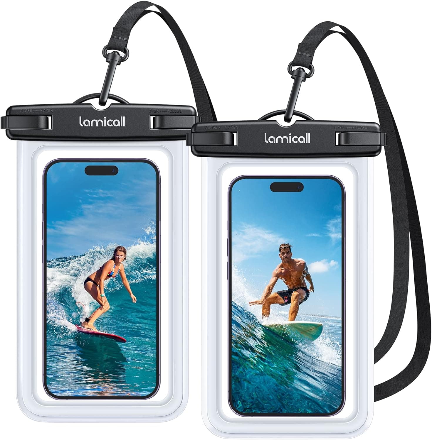 Lamicall Waterproof Phone Pouch Dry Bag (2-Pack)