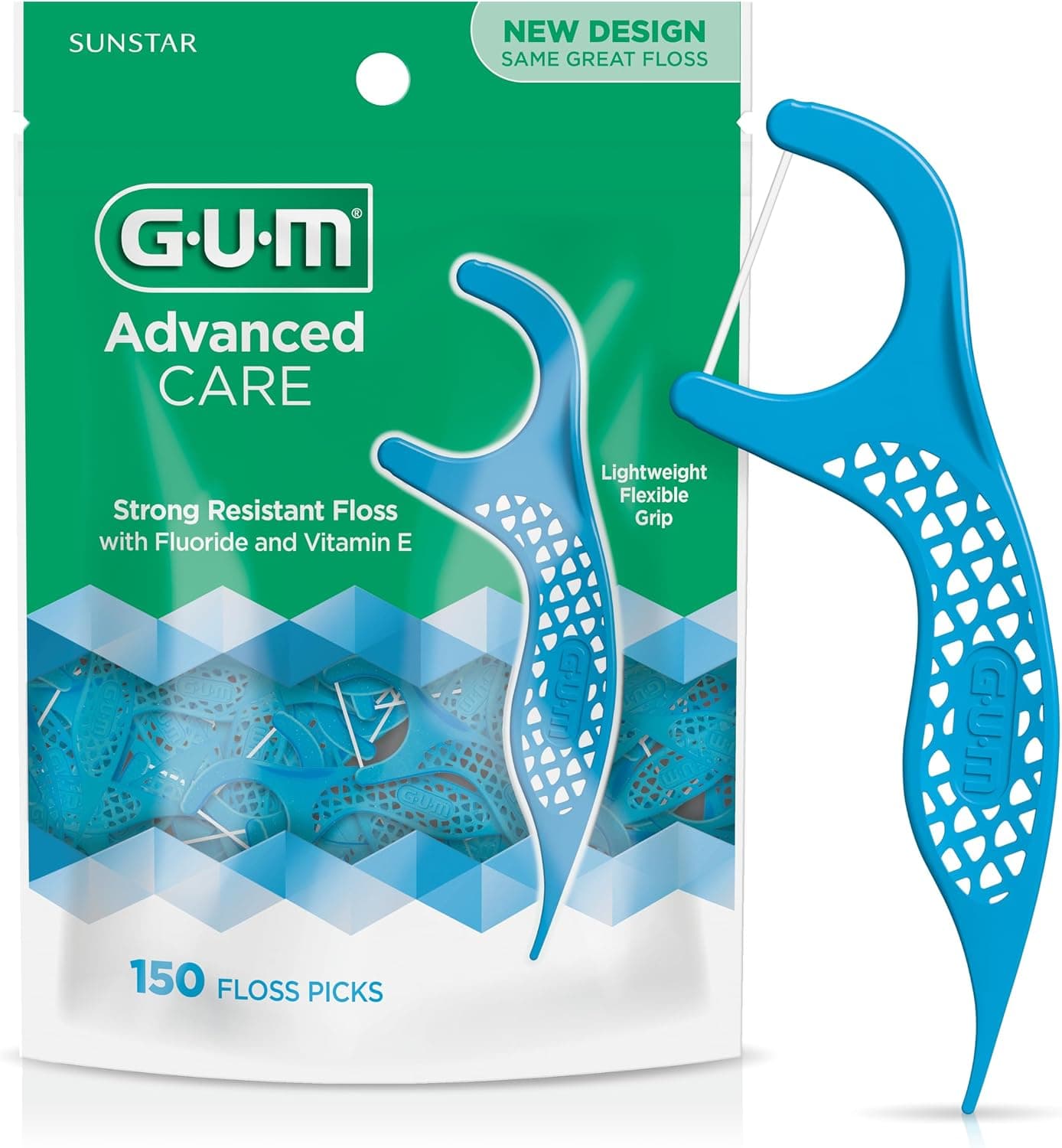 GUM Advanced Care Flosser Picks, Fresh Mint (150 Count)
