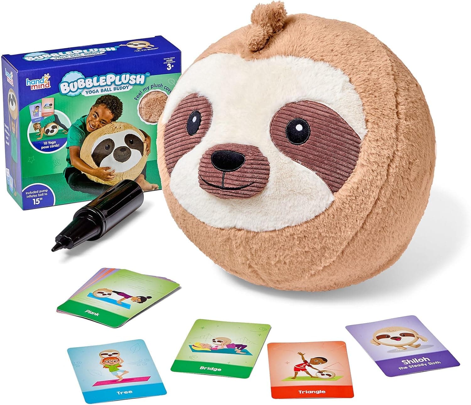 hand2mind Sloth BubblePlush Yoga Ball Buddy