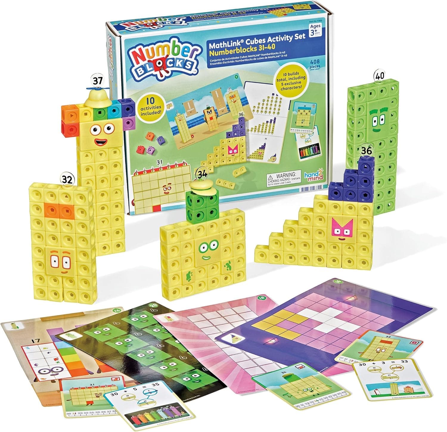 hand2mind Numberblocks 31-40 MathLink Cubes Activity Set