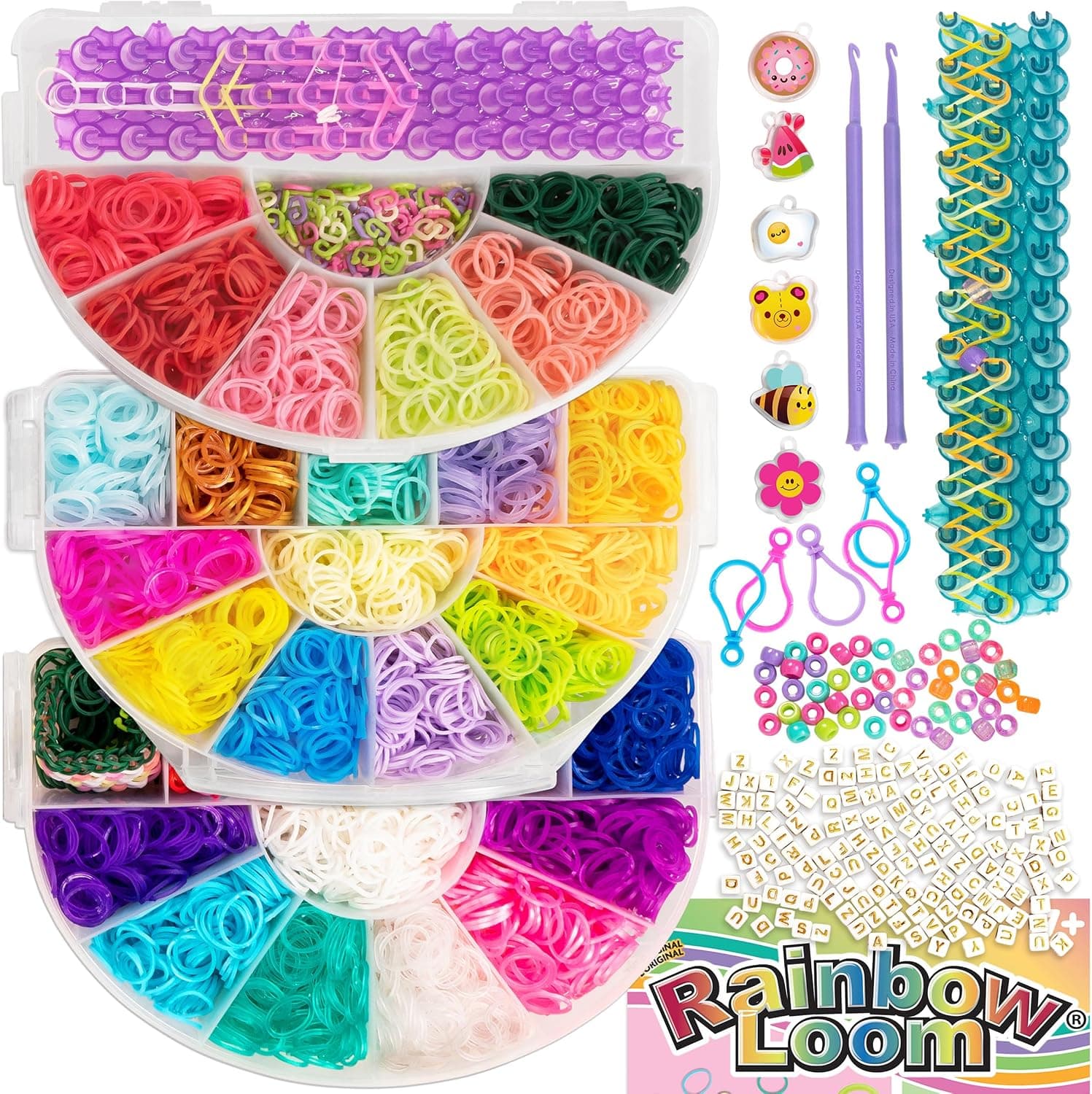 Rainbow Loom Mighty Rainbow Case - 6,000 Rubber Bands & 2 Mighty Looms