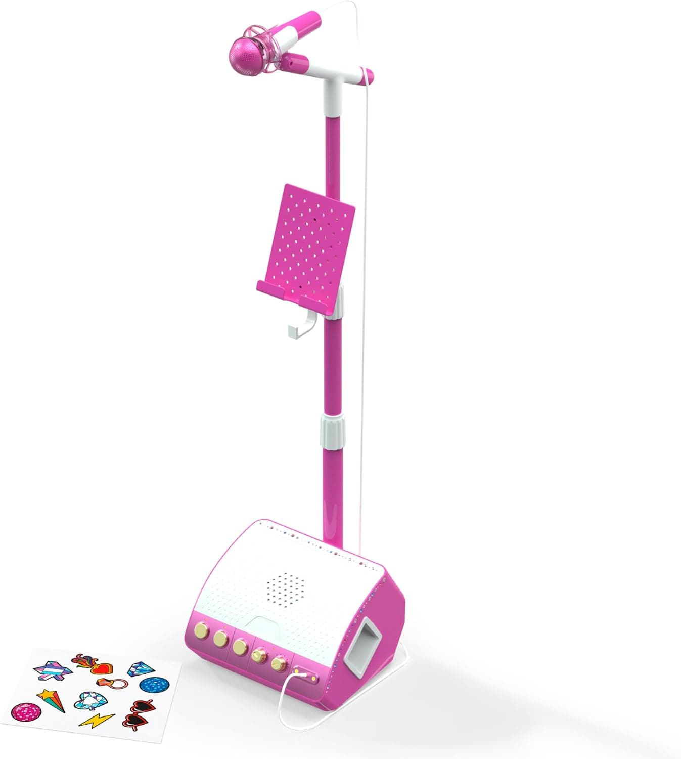 FAO Schwarz Karaoke Microphone with Stand, Device Holder & Built-in Speaker