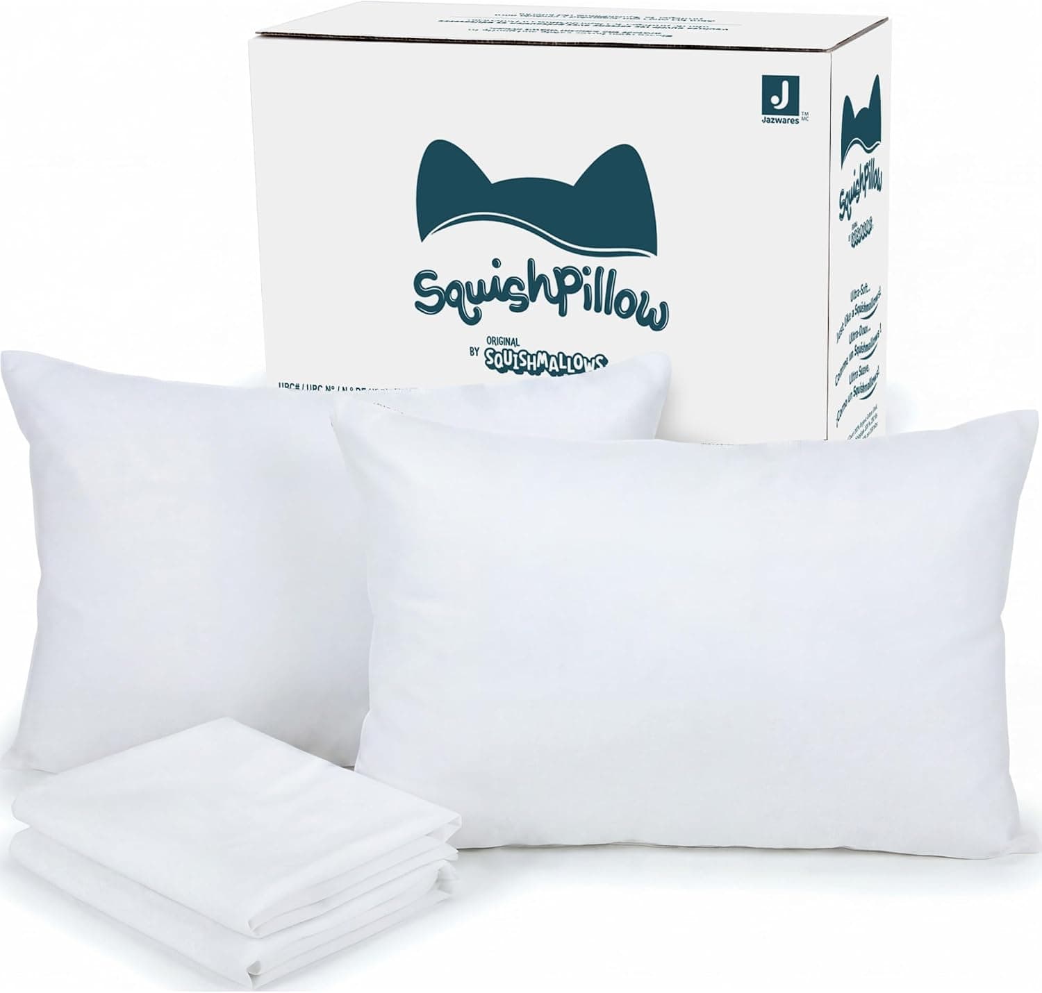 SquishPillow by Original Squishmallows – Standard Medium Density Pillow & Pillowcase (2-Pack)