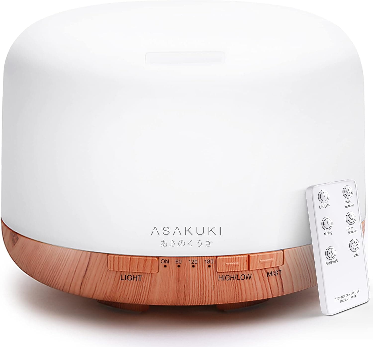 ASAKUKI 500ml Essential Oil Diffuser with Remote Control