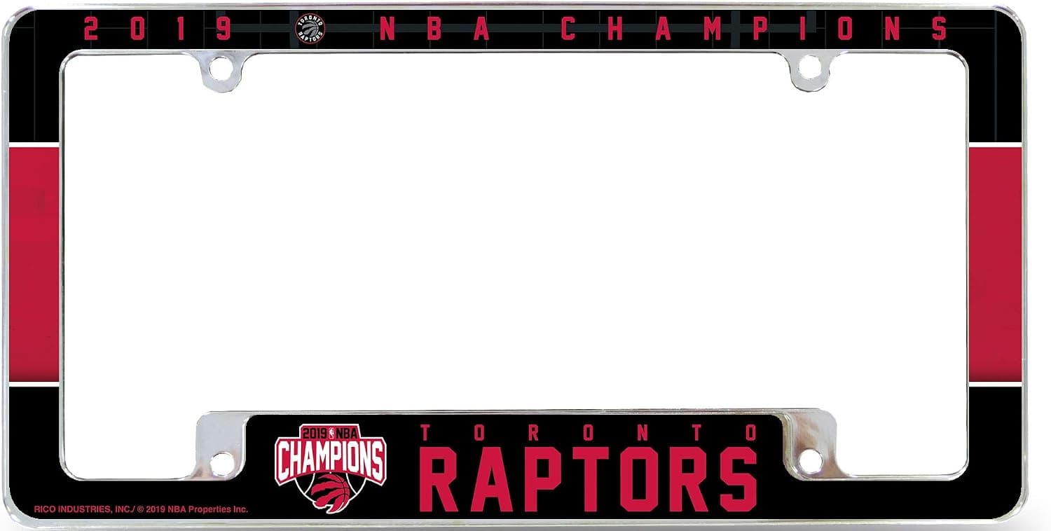 Rico Industries Toronto Raptors 2019 Championship Chrome License Plate Frame 12 x 6