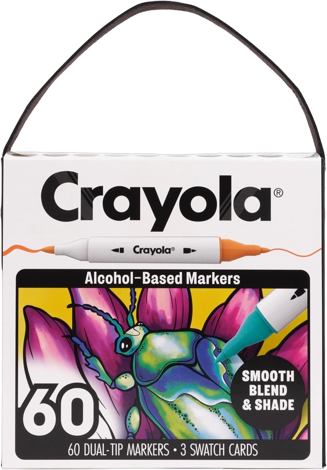 Crayola Dual-Tip Alcohol Marker Set for Adults, 60ct, Fine & Brush Tips