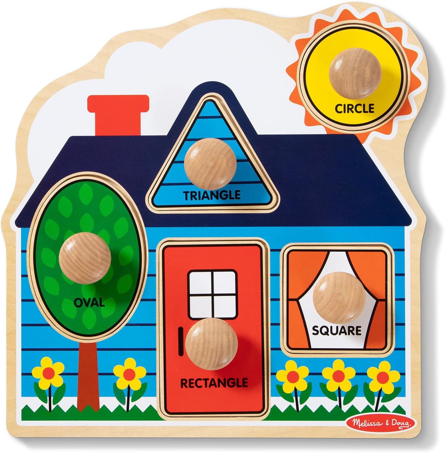Melissa & Doug First Shapes Jumbo Knob Wooden Peg Puzzle