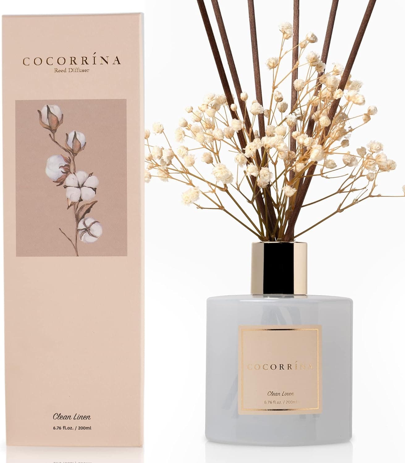 Cocorrína Clean Linen Reed Diffuser Set (6.7 oz)