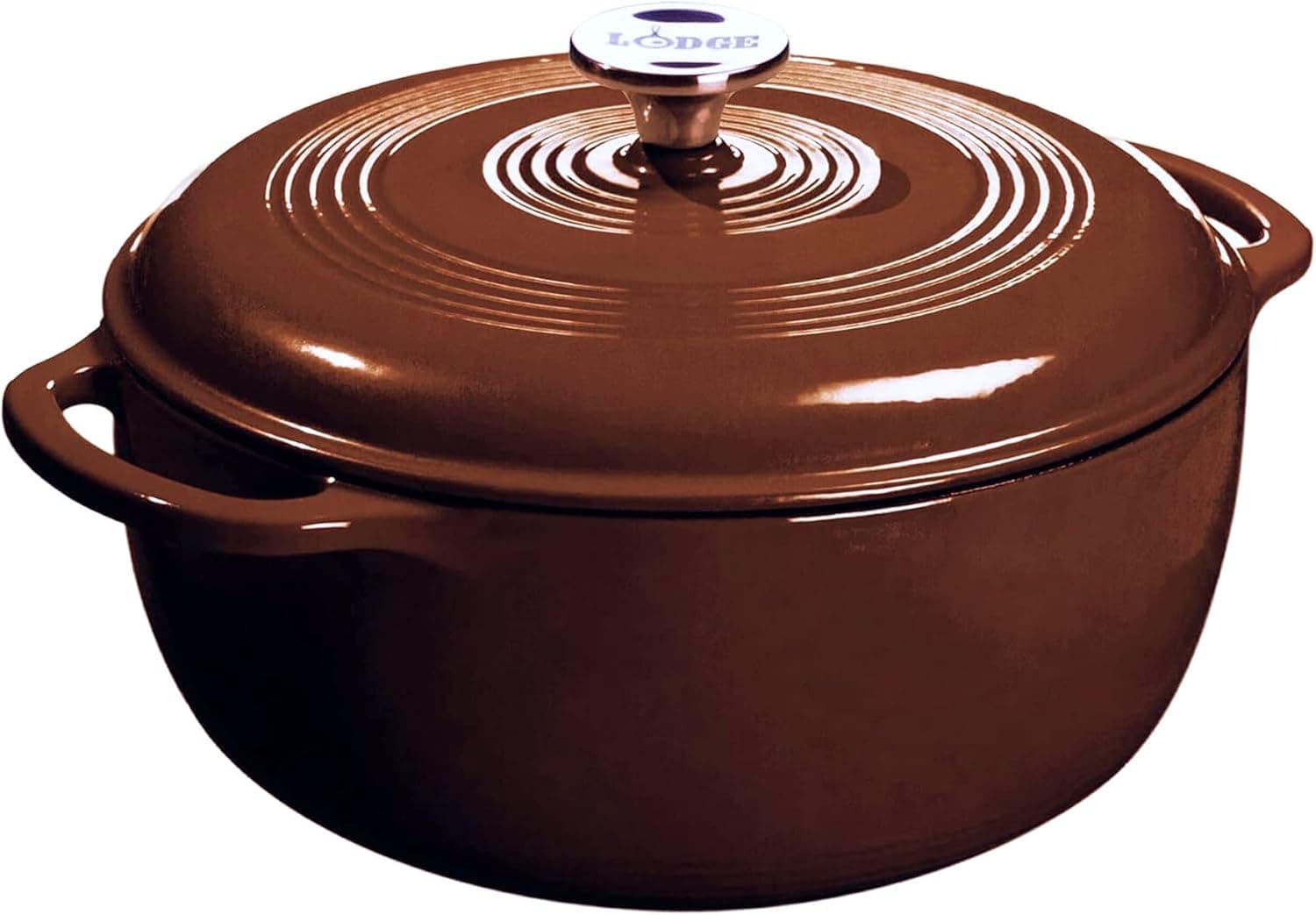 Lodge Essential Enameled Cast Iron Dutch Oven, 6 Quart, Burnt Sienna