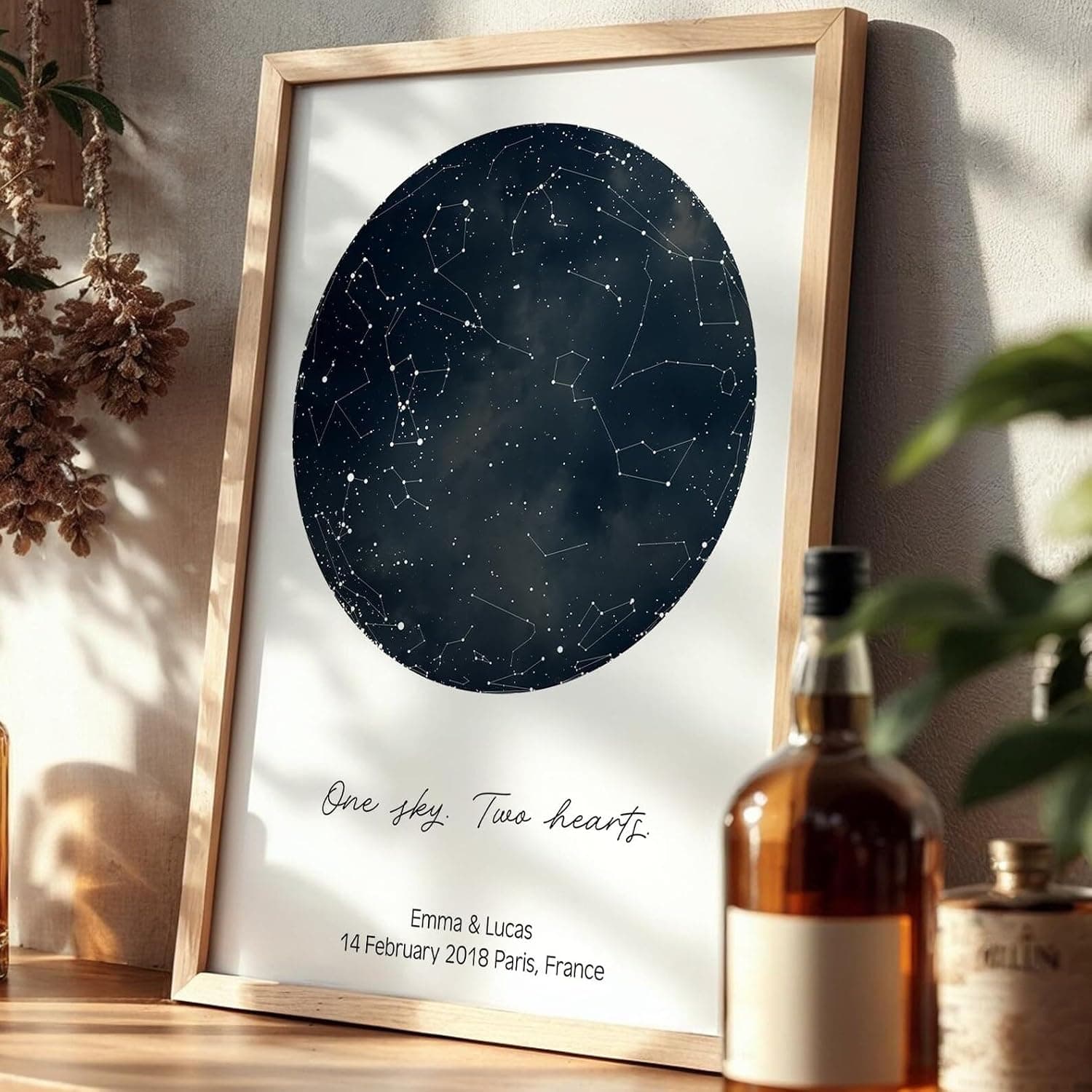 Custom Star Map Print Framed Night Sky Poster (Date & Location)