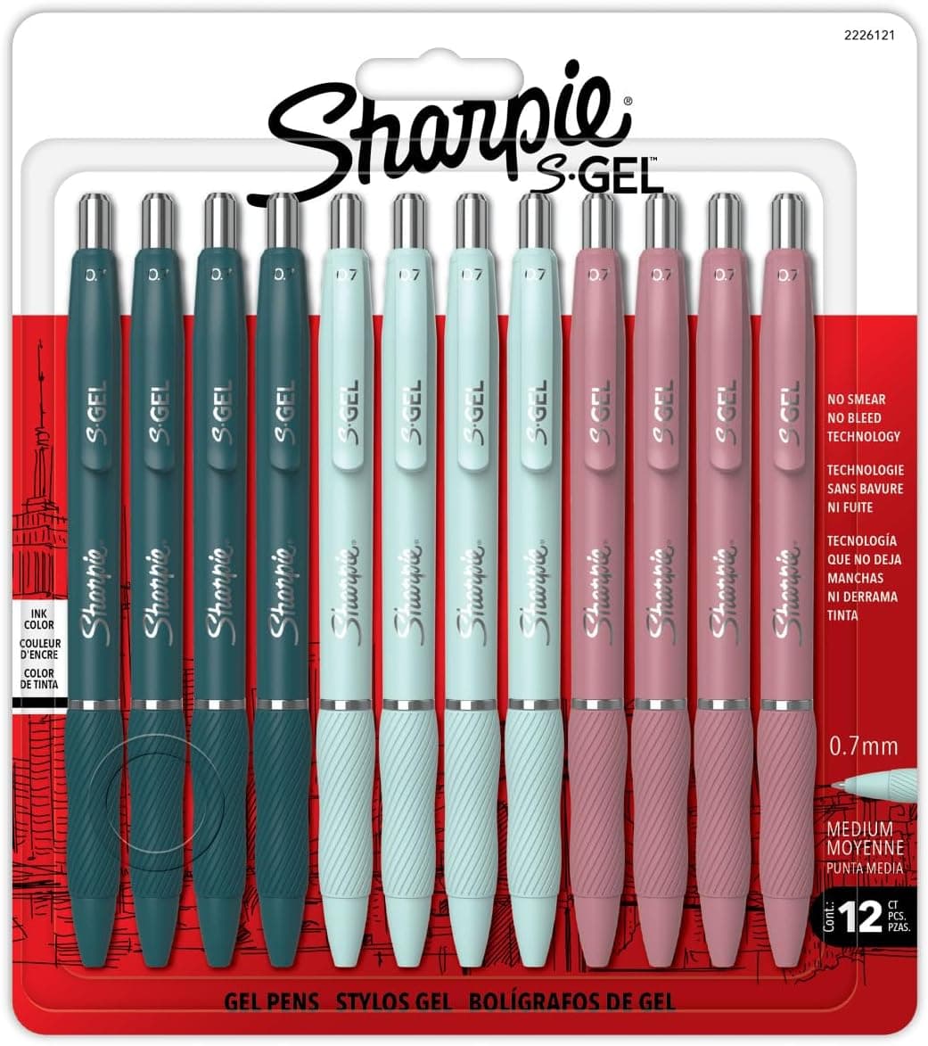 Sharpie S-Gel Gel Pens 0.7 mm — 12 Pack (Black)