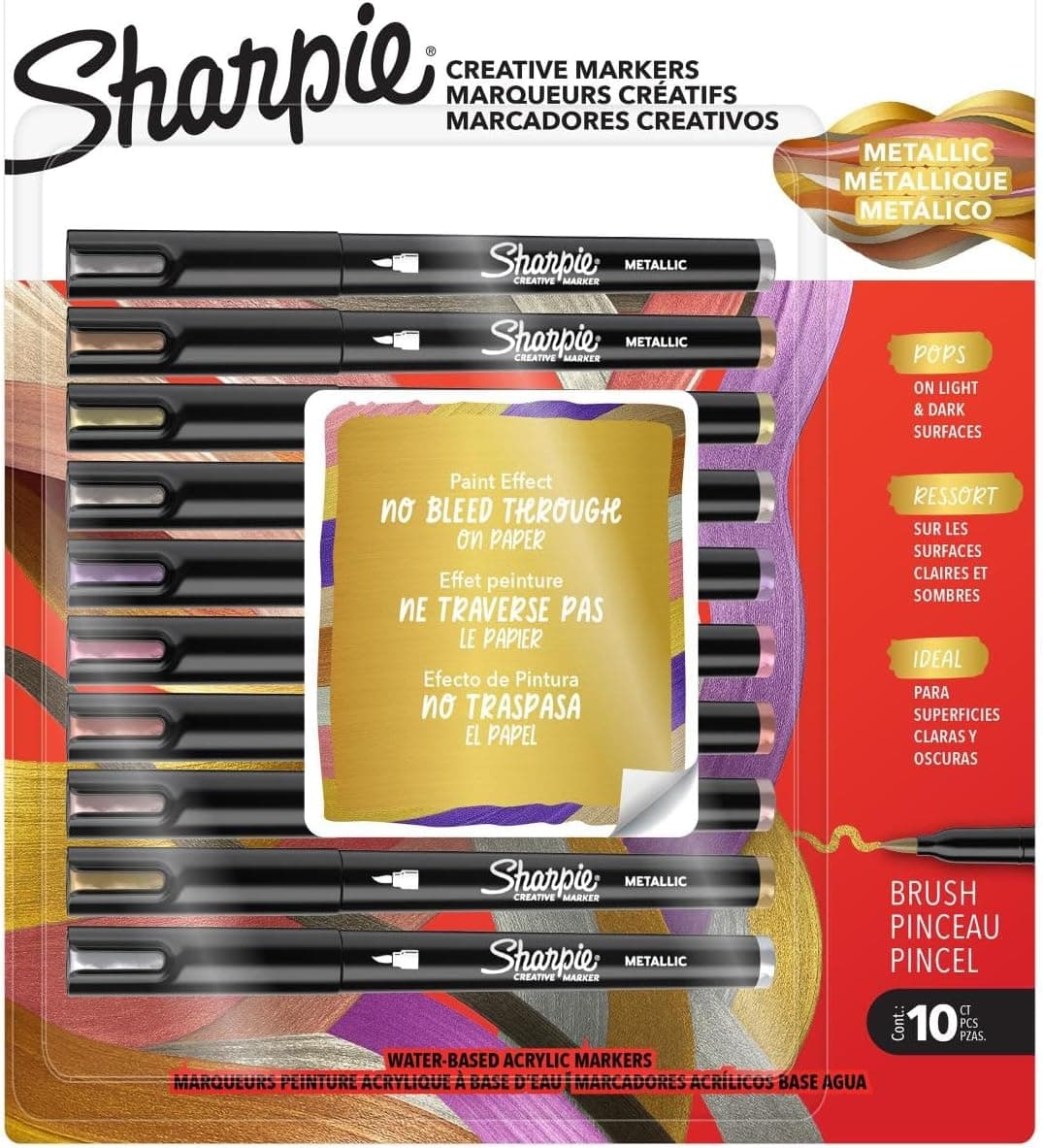 Sharpie Creative Metallic Brush Markers (10 Count)