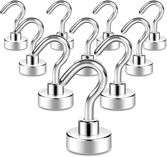 Neosmuk 25 lb Heavy-Duty Magnetic Hooks (10 Pack)