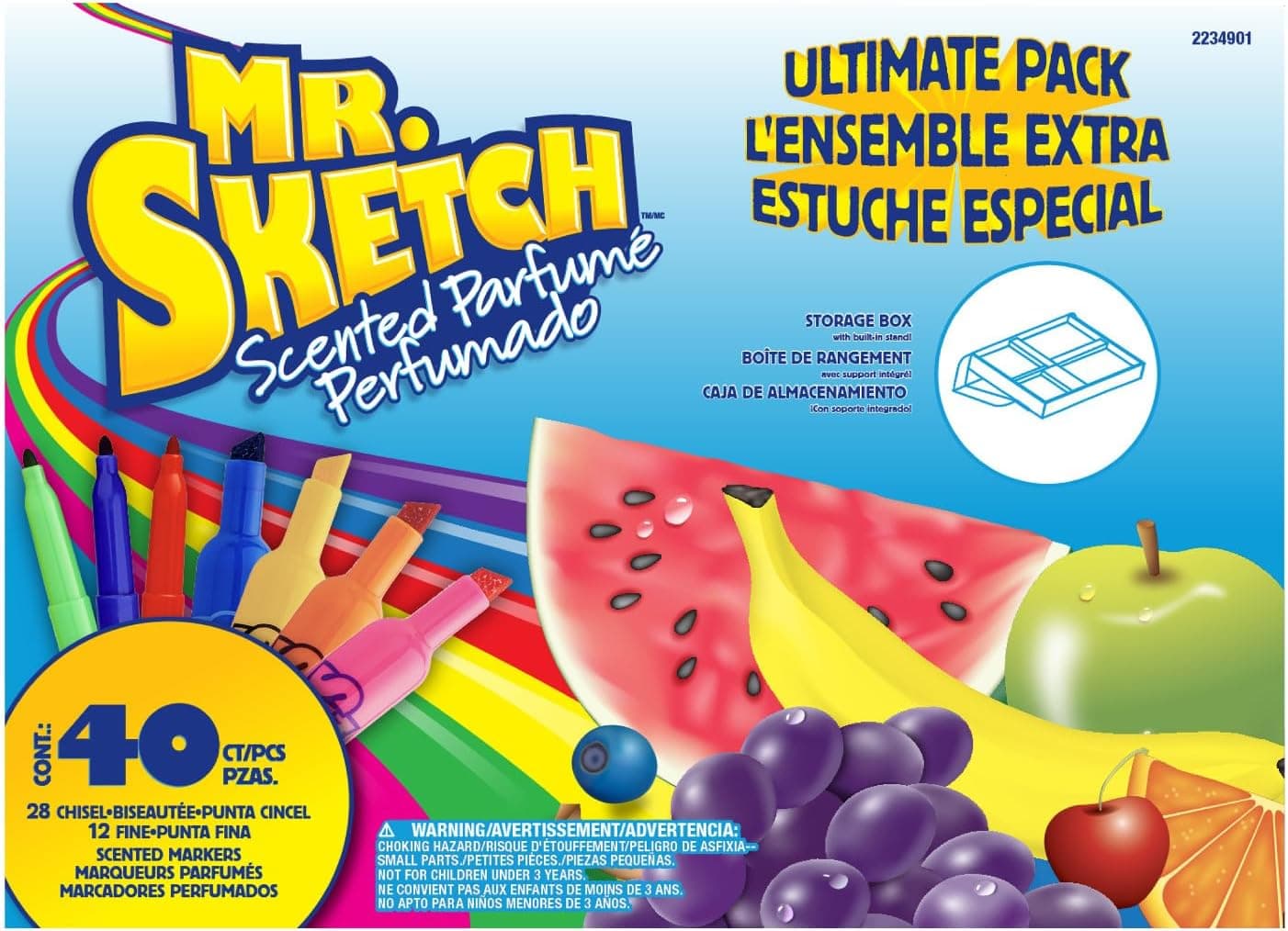 Mr. Sketch Scented Markers, Chisel & Fine Tip, Assorted Colours, 40 Count