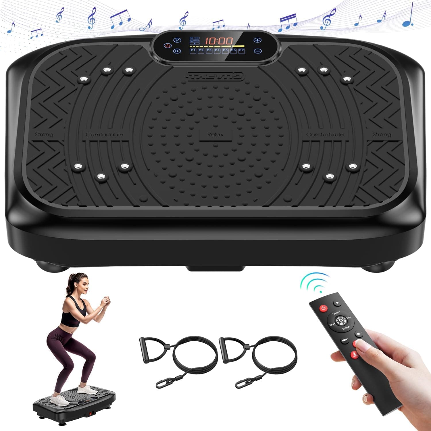Vibration Plate Exercise Machine (450 lb Capacity) (Raven Black)