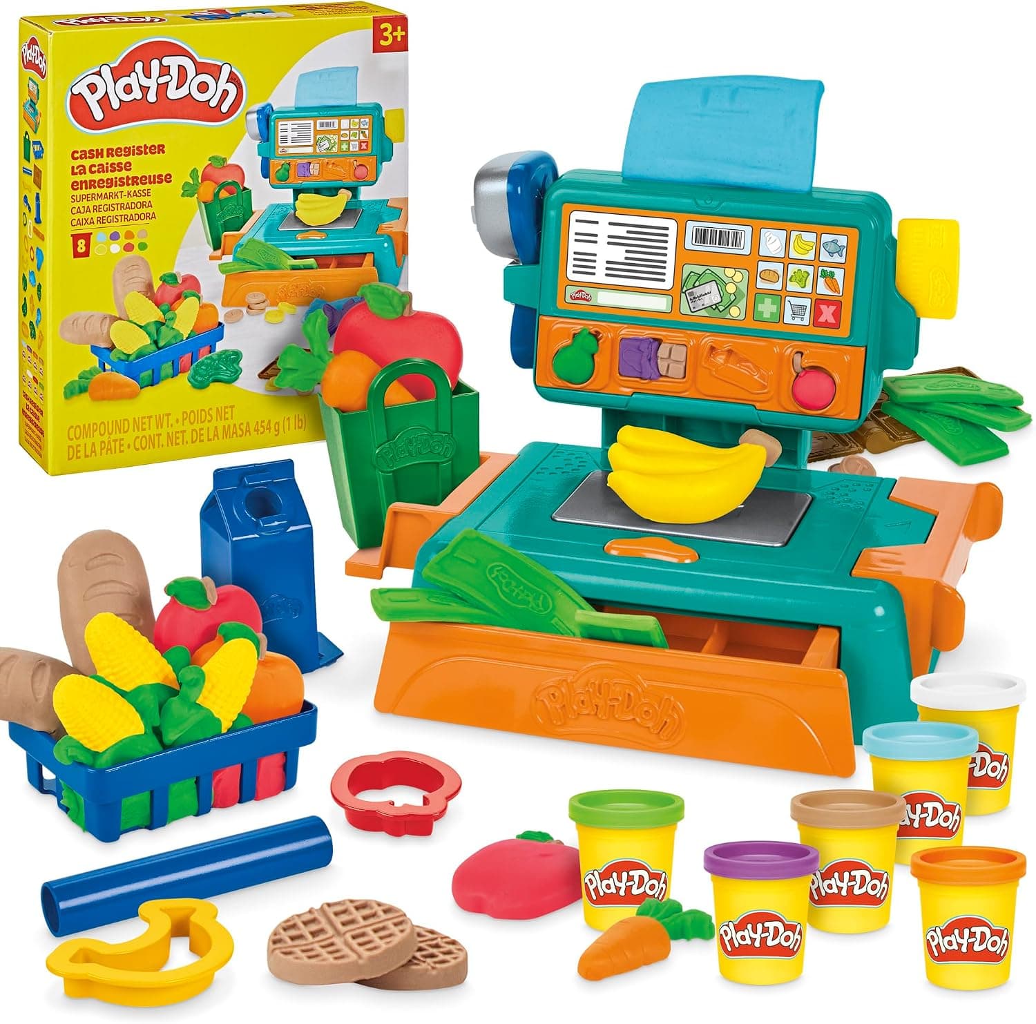 Play-Doh Cash Register Toy, 23 Play Food Accessories, Kids Arts & Crafts 3+