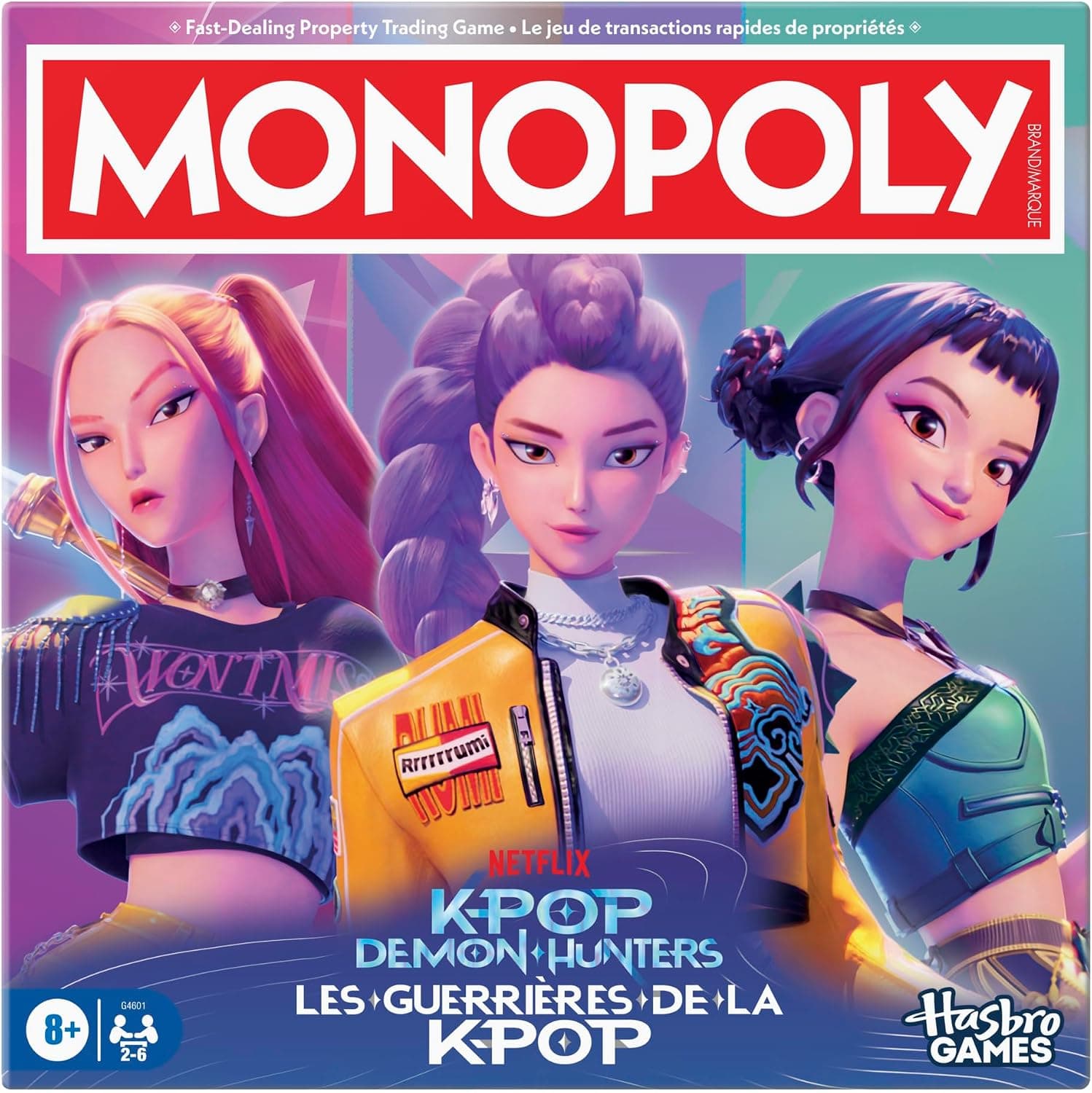 Monopoly K-Pop Demon Hunters Edition Board Game (English & French)