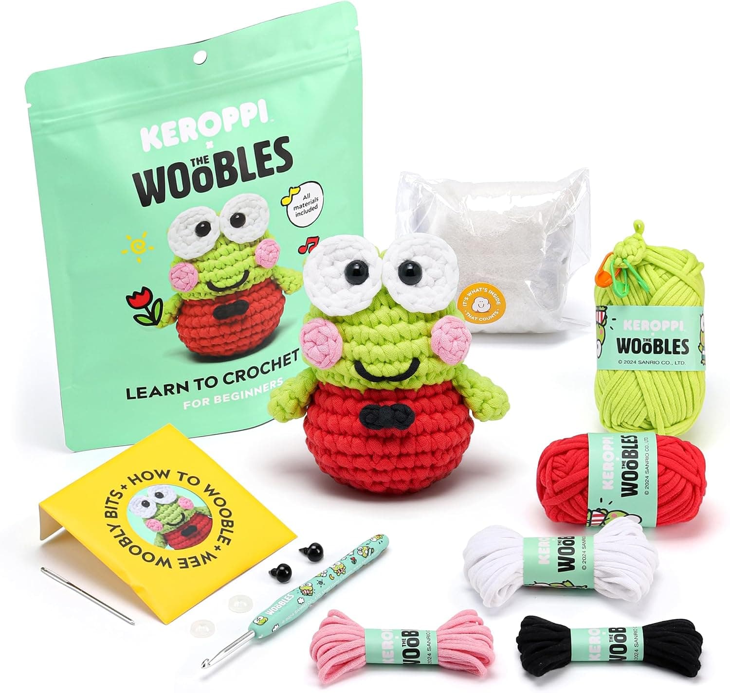 The Woobles Hello Kitty Crochet Kit for Beginners (Keroppi)