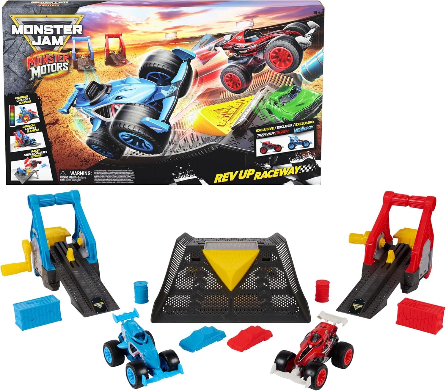 Monster Jam Rev Up Raceway Monster Trucks Playset