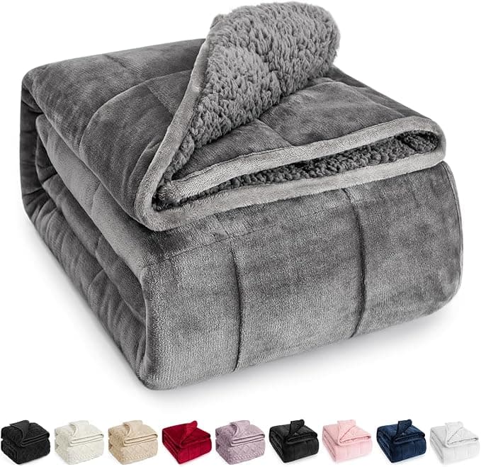 Wemore Sherpa Weighted Blanket – Soft, Fluffy & Cozy
