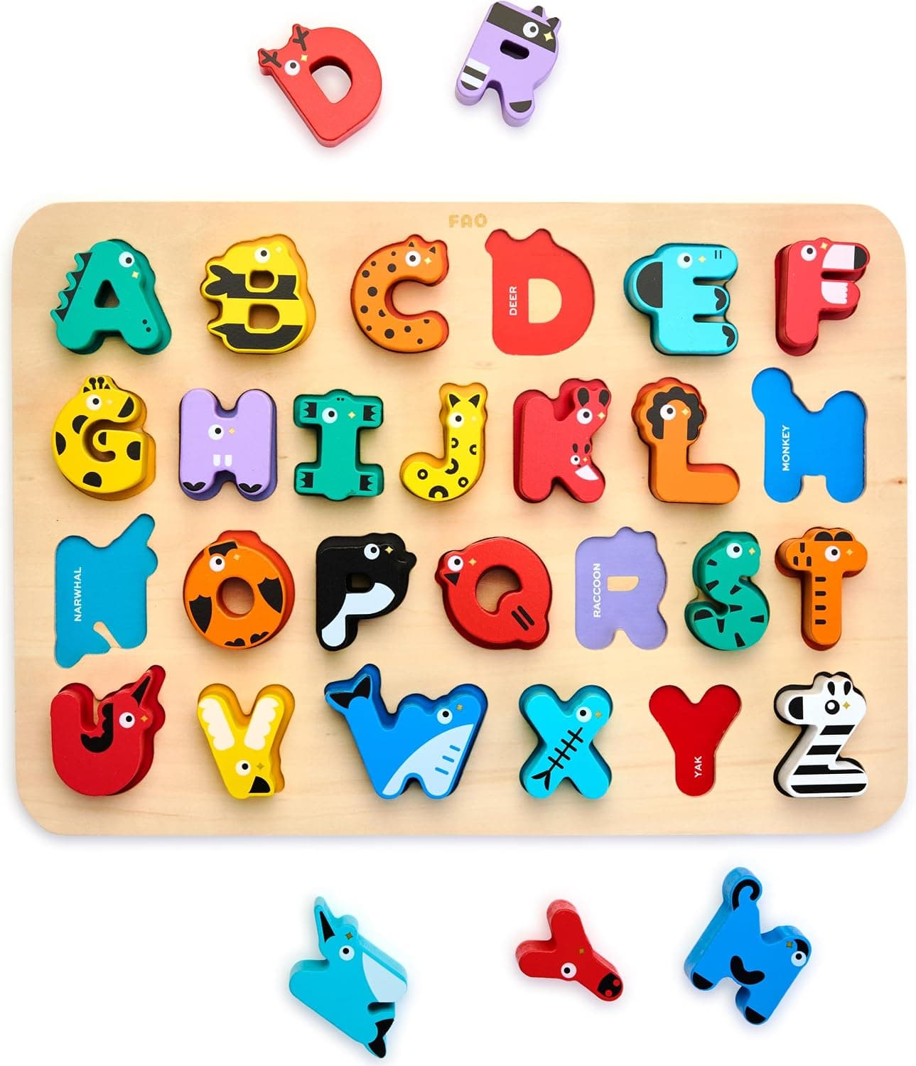 FAO Schwarz Learning Letters Animal Alphabet Board