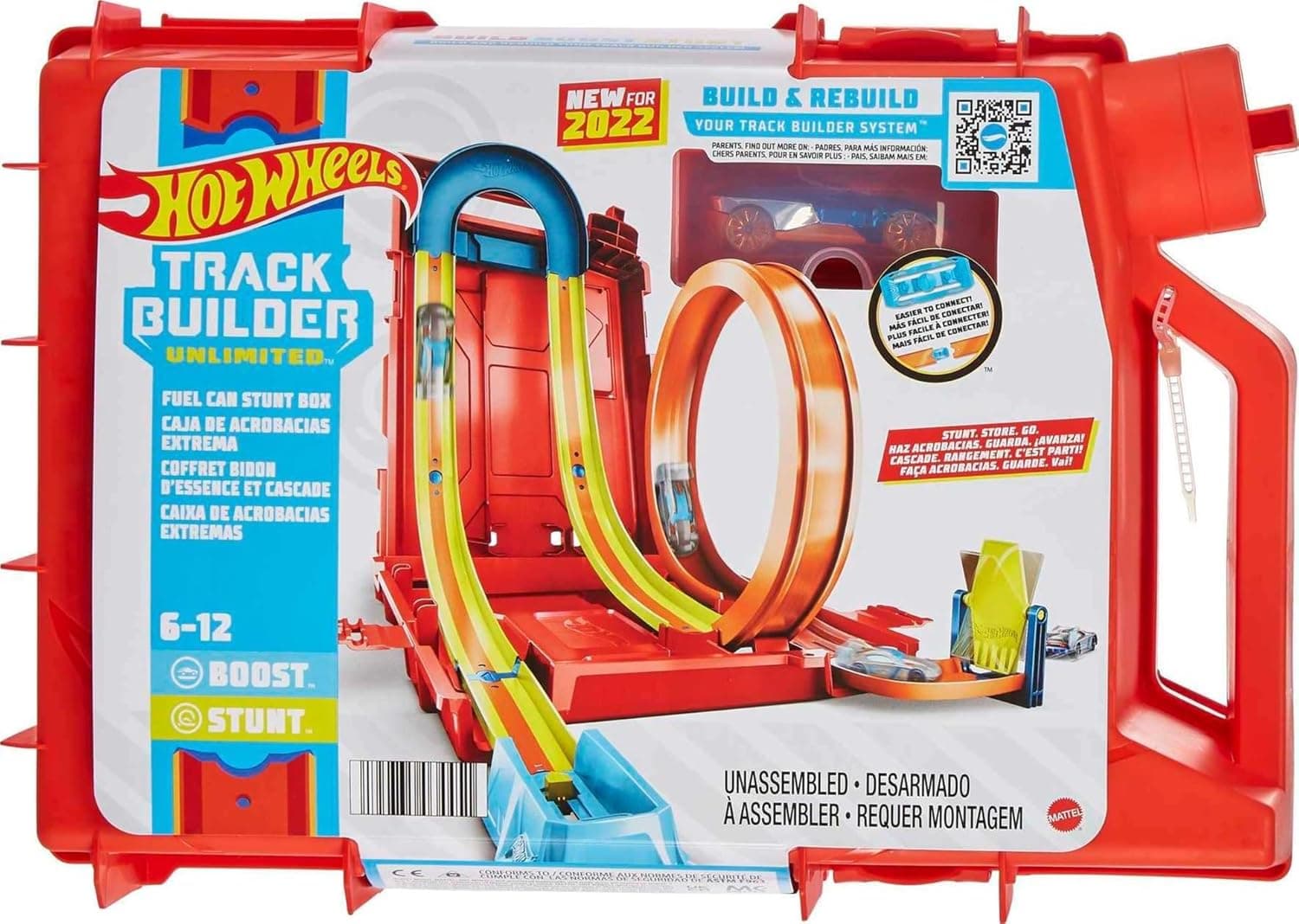 Hot Wheels Track Builder Fuel Can Stunt Box Playset with Car