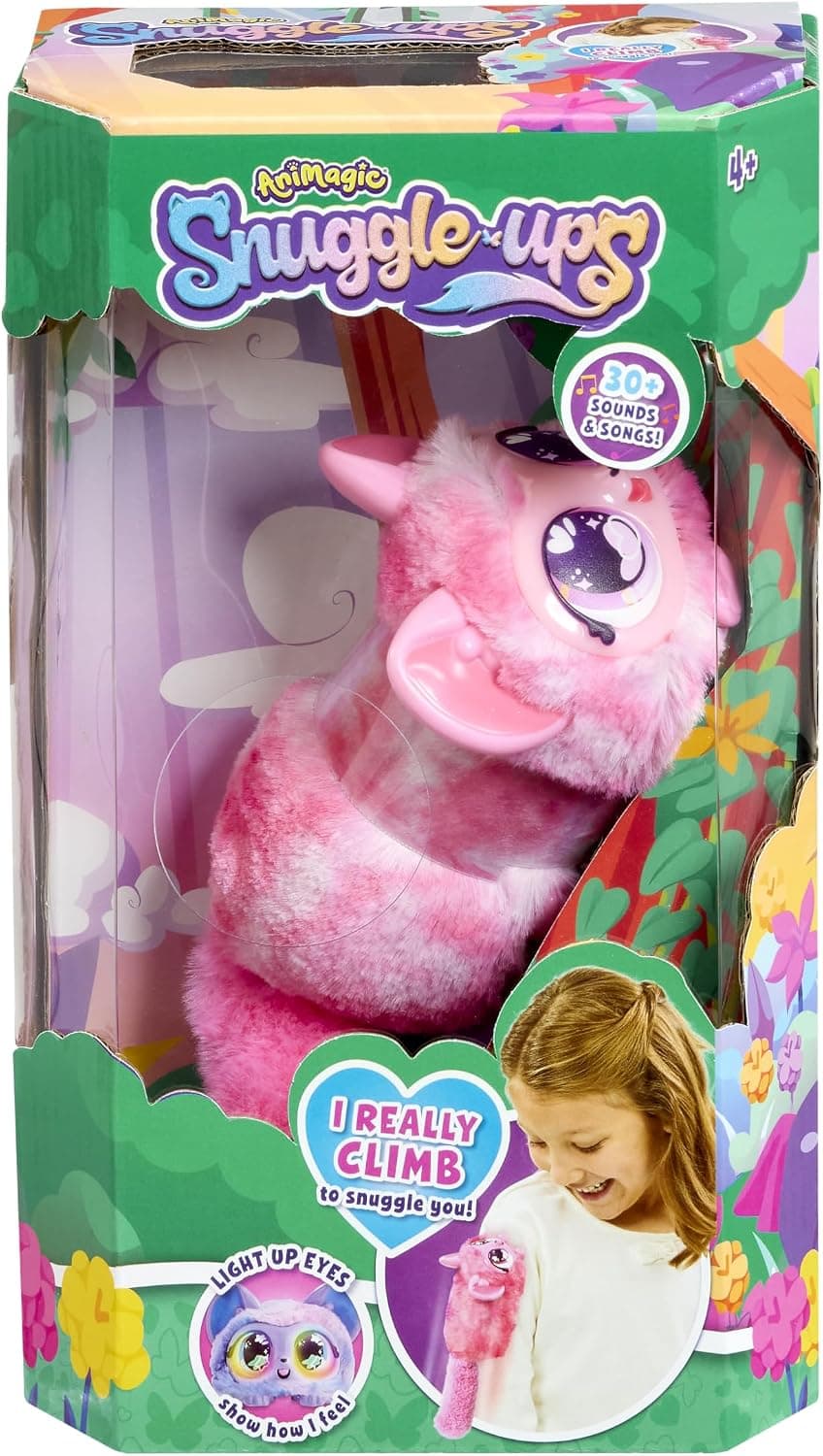 Animagic Pink Snuggle-ups | Cuddly Creature with Color Changing Eyes