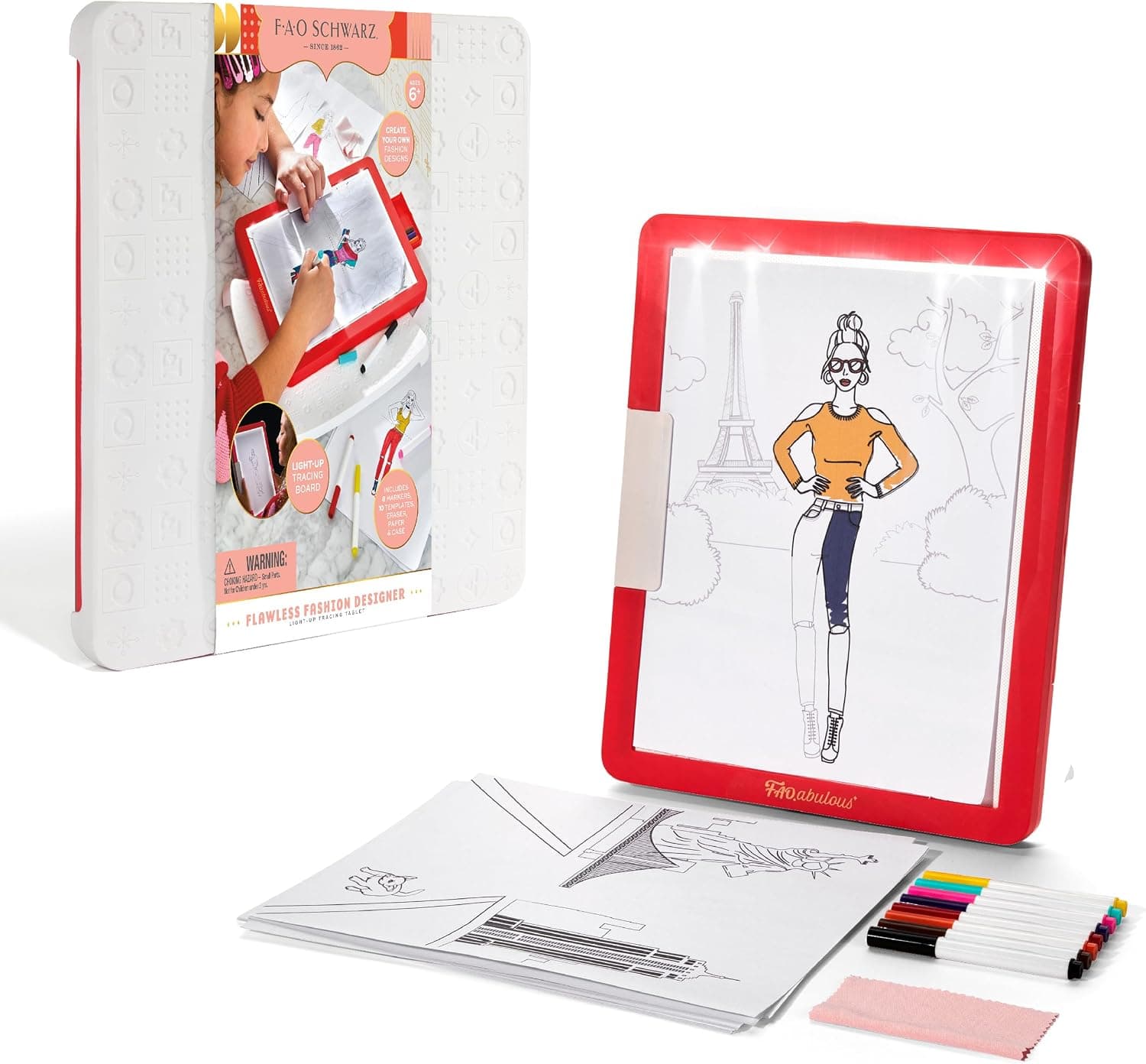FAO Schwarz Flawless Fashion Designer Light-Up Tracing Tablet Art Set